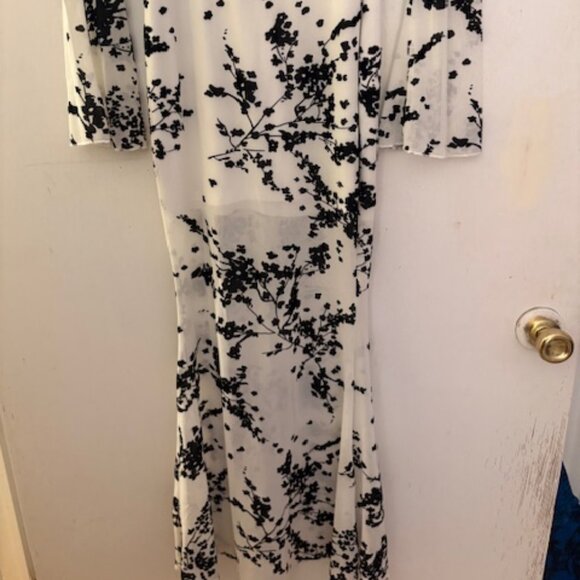 Fashion Nova Floral Print Mesh Mock Neck Maxi Dress, Sz L, NWOT - Picture 6 of 13
